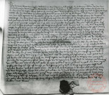 Traduction d'un parchemin du 5 avril 1468 : donation d'une rente sur une maison de Thionville par les exécuteurs testamentaires de Suzanne de Guénange