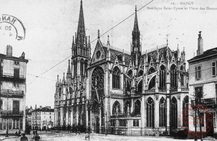 Cartes d'Autrefois (1890-1920) - Evénements et curiosités - Nancy - Basilique Saint-Epvre et place des Dames