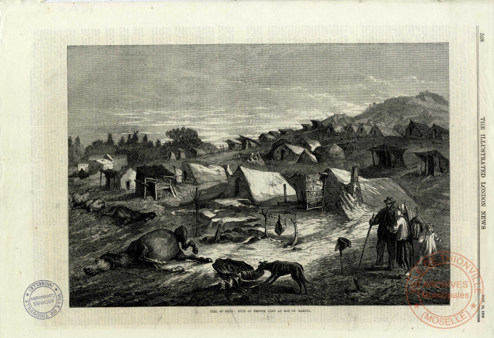 Fall of Metz : huts of french camp at Bon St. Martin