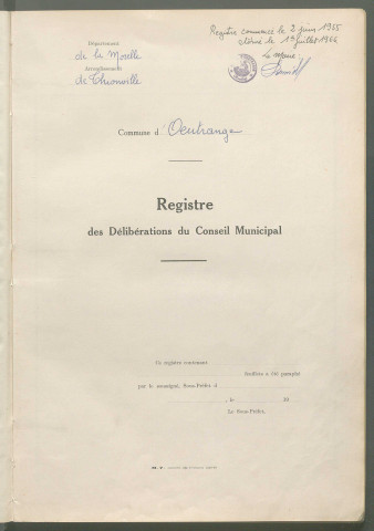 Registre de délibérations (1966-1970)