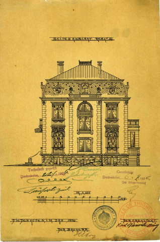 ESQUISSES DES FACADES DE LA MAISON SITUEE 9 RUE GAMBETTA