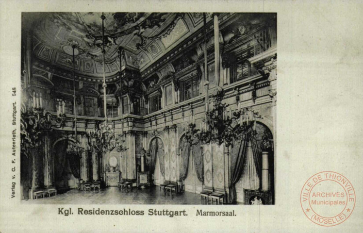 Kgl. Residenzschloss Stuttgard. Marmorsaal.