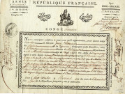 Congé provisoire donné au citoyen Jean Allemant, natif de Roussy, fusilier de la 4ème compagnie du 3ème bataillon de la 89e demi-brigade.