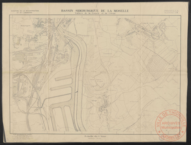 BASSIN SIDERURGIQUE DE LA MOSELLE VALLEES DE LA FENSCH ET DE L'ORNE. MOSELLE PLANCHE N°9
