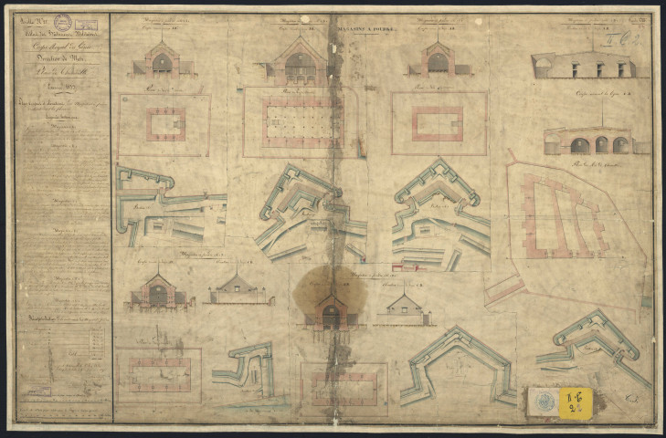 ATLAS DES BATIMENTS MILITAIRES. CORPS ROYAL DU GENIE. DIRECTION DE METZ. PLACE DE THIONVILLE. FEUILLE N°25