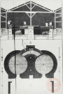 [Salines ; plan, profil ou coupe sur le travers de deux poêles de Moyenvic (Moselle), rondes. D'après Diderot & D'Alembert, Encyclopédie ou Catalogue raisonné des Sciences, des Arts et des Métiers, planches, 1762-1772]