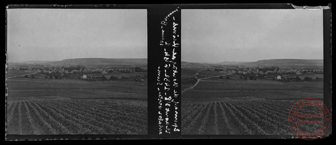 Epernay (51), la montagne de Reims en fond