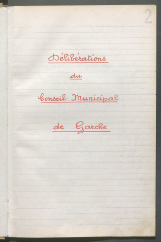 Registre de délibérations (1953-1967)