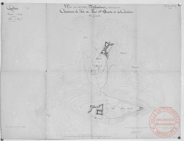Metz, fortifications, projets 1867-1868 - Construire les forts du Mont Saint-Quentin et ses carrières