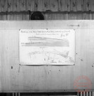 Vue et plan de coupe d'un glissement de terrain au niveau de la caserne Nord du fort de Guentrange, le 05 avril 1906
