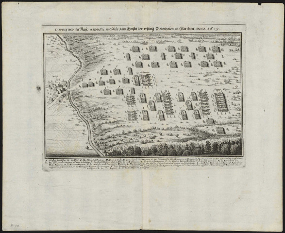 DISPOSITION DER KAY : ARMATA, WIE SOLCHE ZUM ENTSATZ DER VESTUNG DIEDENHOUEN AN MARCHIRET. ANNO. 1639