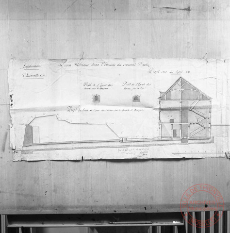 Fortifications Thionville 1751 - Prison militaire dans l'enceinte du couronné d'Yutz