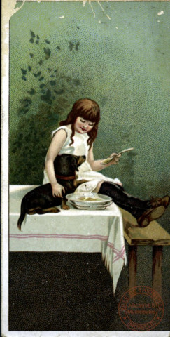 Fillette avec un chien.