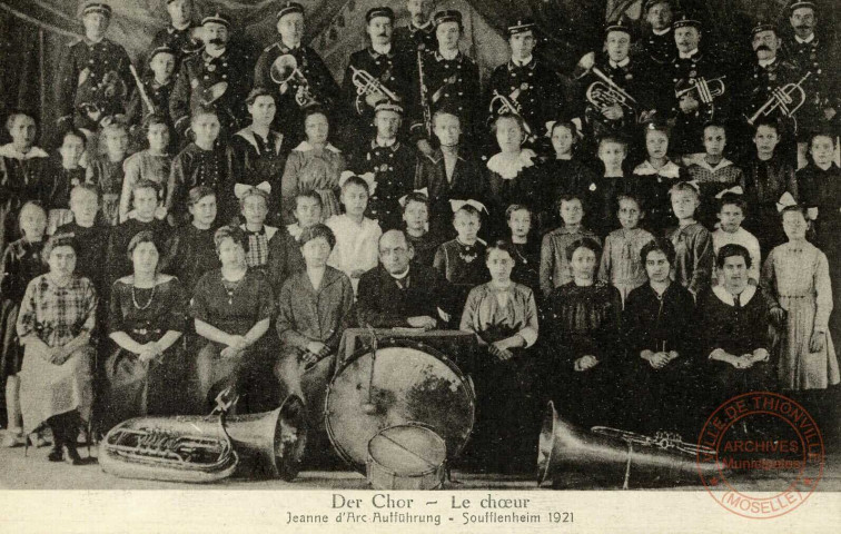Der Chor- Le choeur. Jeanne d'Arc Aufführung- Soufflenheim 1921.