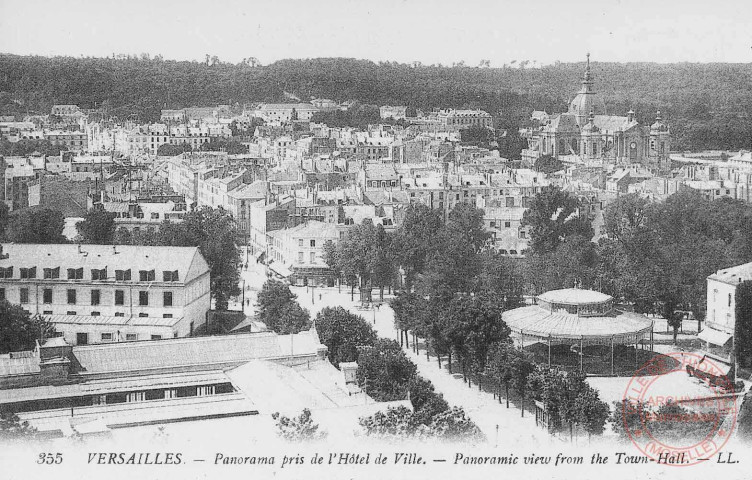 Cartes d'Autrefois (1890-1920) - Villes de province - Versailles (Ile-de-France) - Panorama pris de l'Hôtel de Ville