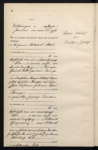 Registre d'état civil mariages (1910-1919)