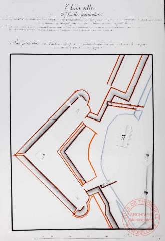 [Plans particuliers des bastions, courtines et souterrains du couronné de Yutz]