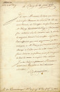 Lettre de Louis Cormontaigne à Mr. d'Argenson concernant Mr Daruy, lieutenant du roi, qui cultive un jardin sur le cavalier et sur le rempart derrière sa maison alors qu'on lui a demandé de les détruire.