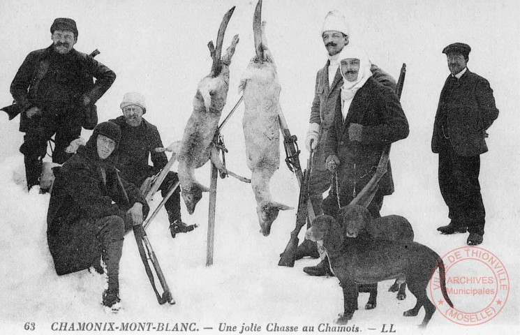 Cartes d'Autrefois (1890-1920) - Loisirs - Chamonix - Mont-Blanc - Une jolie chasse au chamois