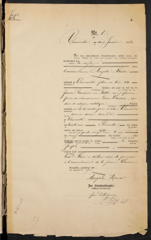 État civil : registre de naissances (1883)