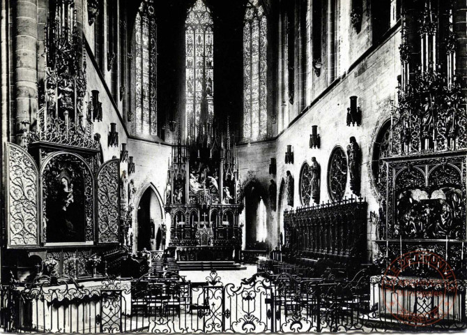 Colmar - Église Saint-Martin, les trois autels du choeur