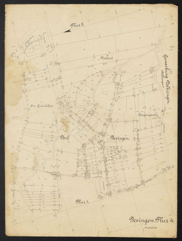 Bevingen, Flur 4 Massstab 1:500.