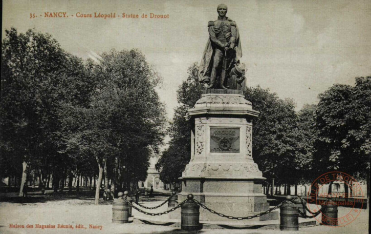 NANCY.- Cours Léopold - Statue de Drouot