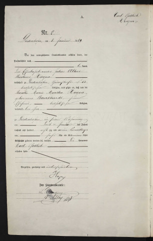 Etat civil : registre de naissances (1889)