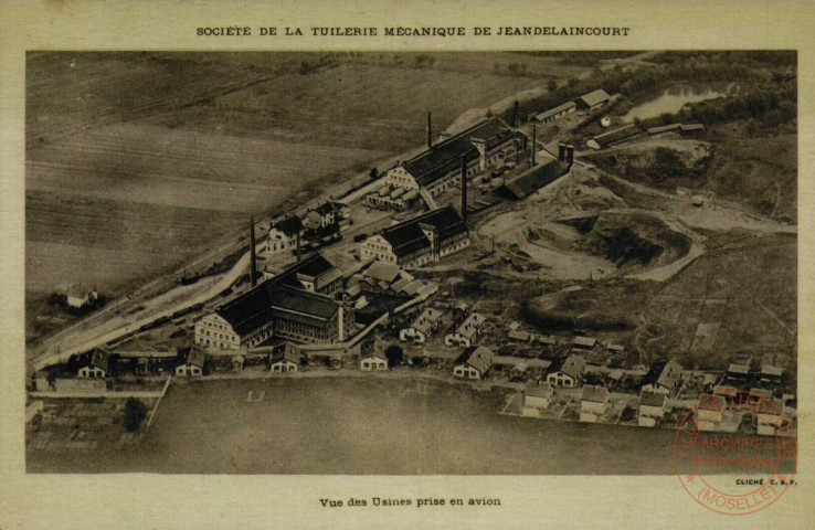 Société de la Tuilerie Mécanique de Jeandelaincourt - Vue des Usines prisent en avion