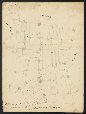 Volkringen, Flur 16 Massstab 1:1000.