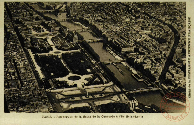 PARIS- Perspective de la Seine de la Concorde à l'Ile Saint-Louis