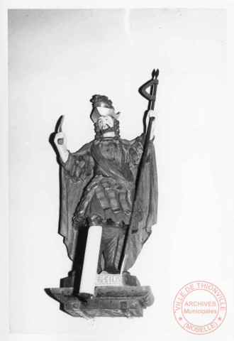 Statue de Saint-Maurice à la chapelle Saint-Quirin de Himeling (commune de Puttelange-lès-Thionville)
