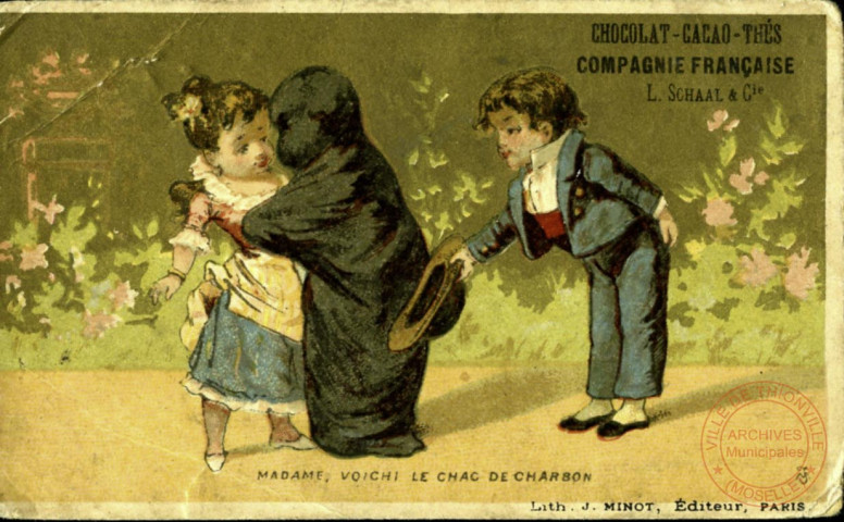 Enfants costumés - "Madame, voichi le chac de charbon"