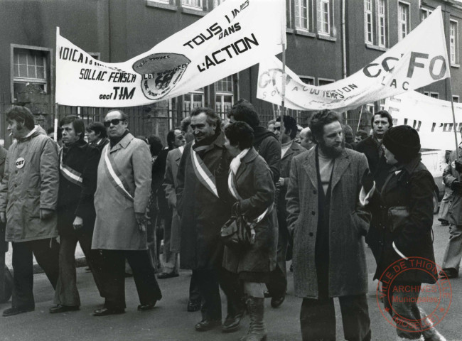 [Usinor, sidérurgie, manifestation à Thionville]