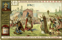Rencontre de Charlemagne et du Pape Léon III au camp de Paderbron, l'an 799 de notre ère