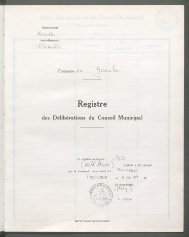 Registre de délibérations (1967-1970)
