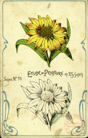 Etude de peinture: sujet n°11 - Le tournesol