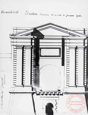 Elévation extérieure de la porte du couronné de Yutz