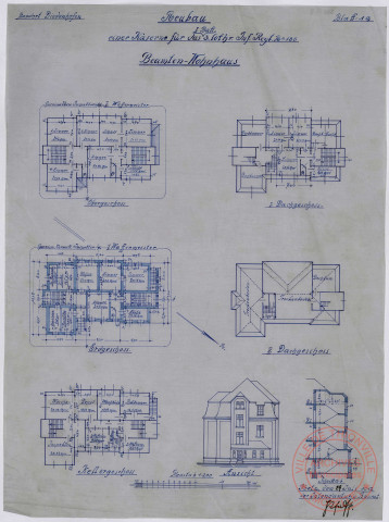 NEUBAU EINER KASERNE FÜR DAS I. BATL. 3. LOTHR. INF. REGT N°135. BEAMTEN-WOHNHAUS