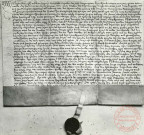 Copie d'un parchemin du 23 septembre 1585 : constitution d'une rente au profit de l'hôpital par Peter Steffen