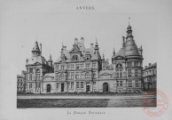 Album contenant 15 planches photographiques de Anvers, réalisées par DERO Frères - Planche n°3 : La Banque Nationale