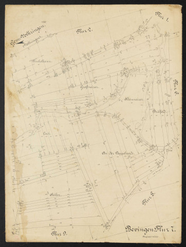 Bevingen, Flur 7 Massstab 1:1000.