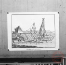 Exposition sur les fortifications à Thionville en 1970 par Georges Martig - Gravure : Charpente, nouvelle manière de fonder les piles