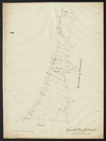 Garsch, Flur 8 Blatt 2 Massstab 1:1000. Angefertigt im Jahre 1906.