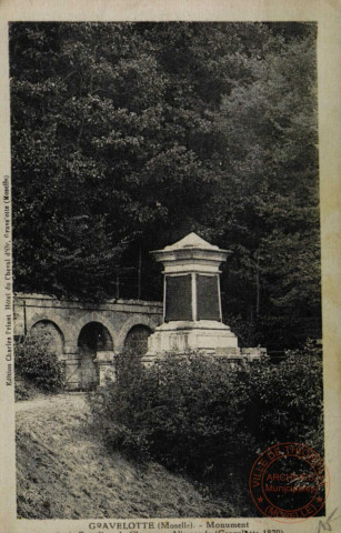 GRAVELOTTE (Moselle). - Monument du 8e Bataillon de Chasseurs Allemands (Gravelotte 1870)