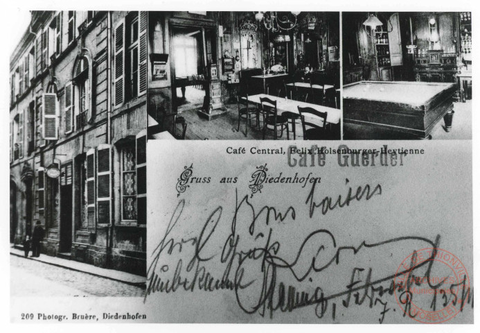 Café Guerder, 14 rue du Mersch en 1907