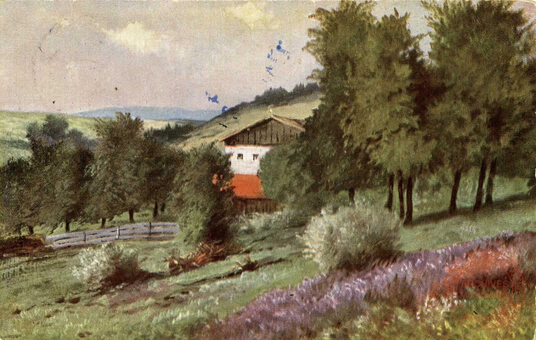 [Paysage de campagne avec une maison au fond]