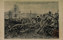 Beschiebung von Strasburg 1870.- Bombardement de Strasbourg 1870. Citadelle-Platz mit Kirche.- Place de la citadelle avec église