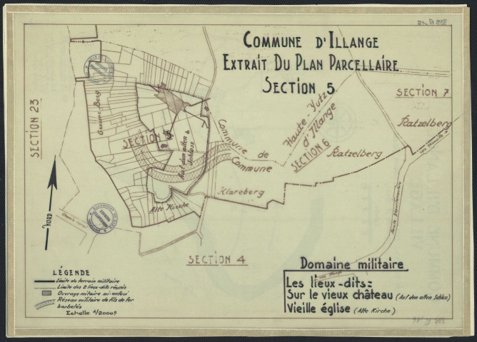 COMMUNE D'ILLANGE. EXTRAIT DU PLAN PARCELLAIRE SECTION 5