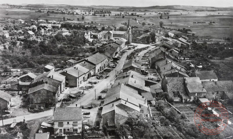 [Vue aérienne de la commune de Pontpierre en Moselle]